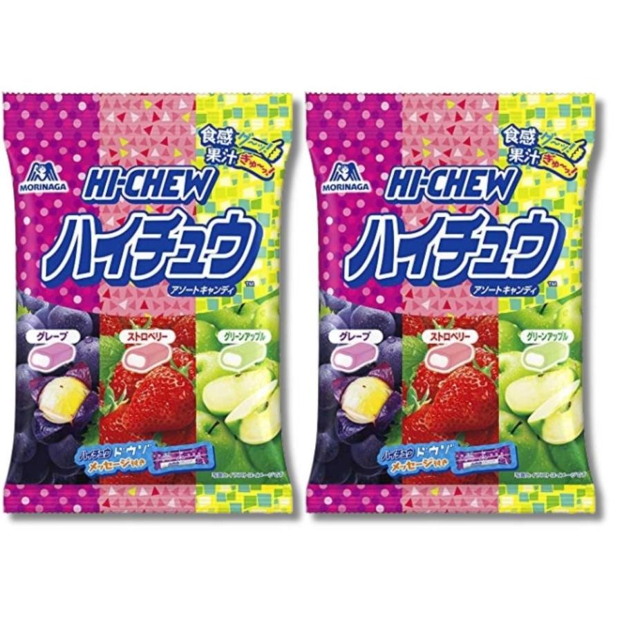 Morinaga Hi-Chew Assorted Chewy Candy 86g (Set of 2: Grape, Strawberry, Green Apple) Japan