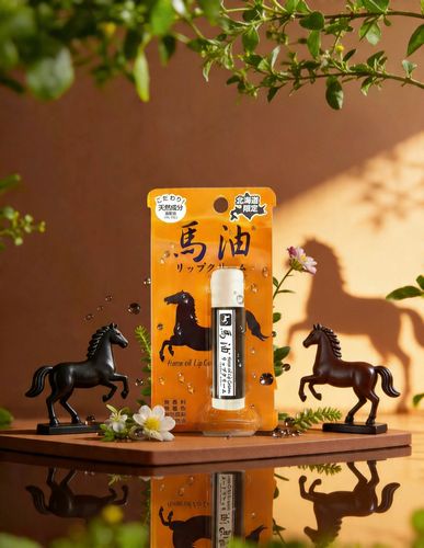 Hokkaido Limited Horse Oil Lip Balm 5g x 3, Additive-Free, Made in Japan