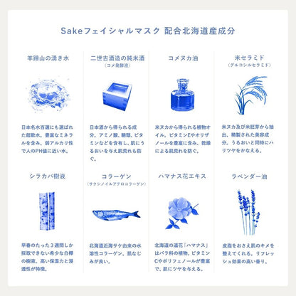 ICOR Sake Facial Sheet Mask 5 Sheets Japanese Skincare Mt. Yotei Spring Water Niseko Hokkaido