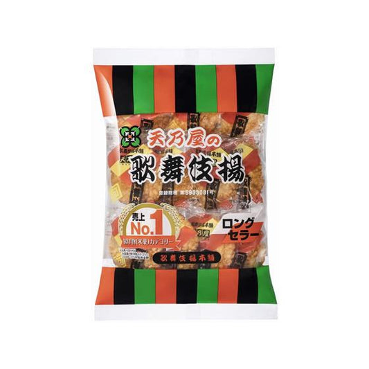 Tenya Kabuki-age 11 pcs Japanese Rice Crackers Sweet & Savory Senbei Snack Made in Japan