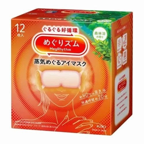 Kao MegRhythm Steam Eye Mask Forest Bathing Scent 12 Sheets Made in Japan