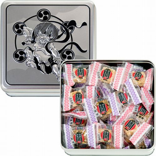 Tokiwado Kaminari Okoshi Raijin Portable Can 100g Tokyo Traditional Japanese Rice Snack