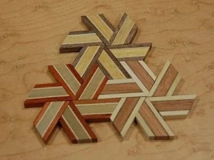 Japanese Yosegi Woodcraft DIY Coaster Kit, Hakone Traditional Craft, Made in Japan