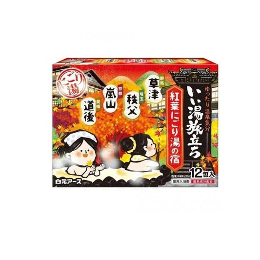Iiyu Tabidati Japanese Onsen Bath Powder 12 Pack, 4 Scents (Kusatu etc)
