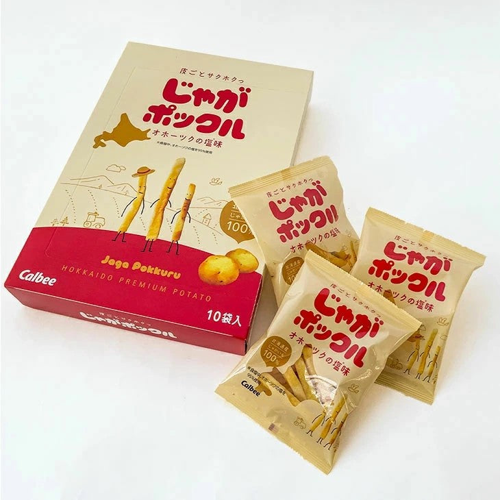 Calbee Jaga Pokkuru Okhotsk Salt Potato Snacks 10 Packs Hokkaido Limited